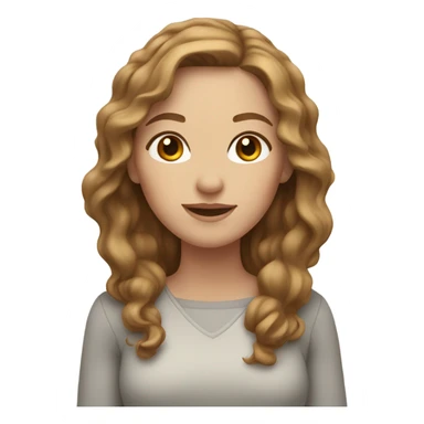 White Woman with wavy light brown hair and brown eyes sticker