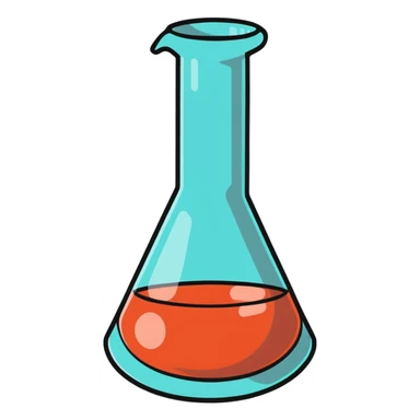 Chemistry beaker with periodic table elements sticker