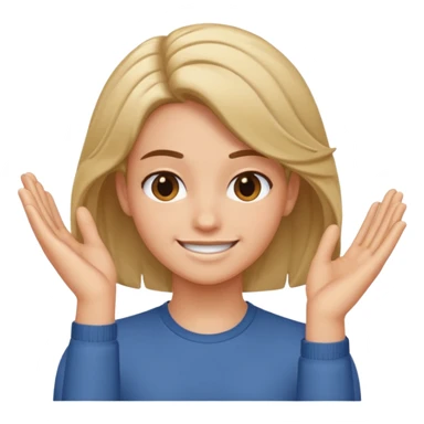 smirk with hands tucking hair back sticker