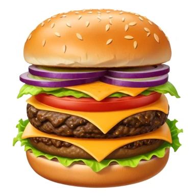 single patty cheeseburger with classic toppingsz sticker