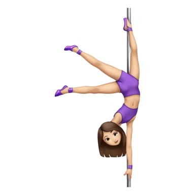 Fille brune à la peau clair qui fait de la pôle dance sticker