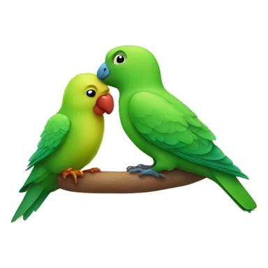 Love between teddy bear and green lovebird sticker