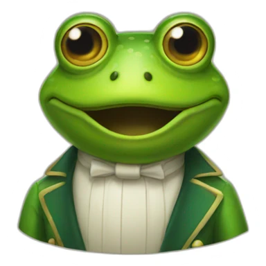 a frog wearing a judges wig sticker