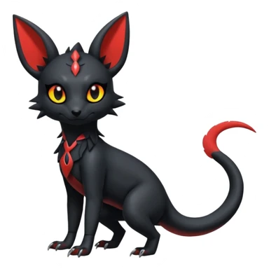Shiny Dark Edgy Gothic Gloomy Futuristic Salandit-Umbreon-Litten-Hybrid (Full body) sticker