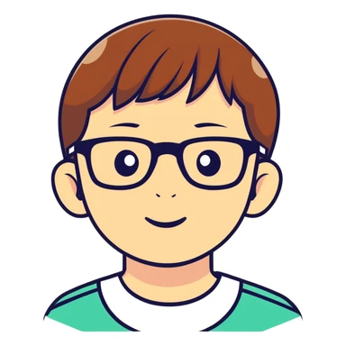Kid with glasses  sticker