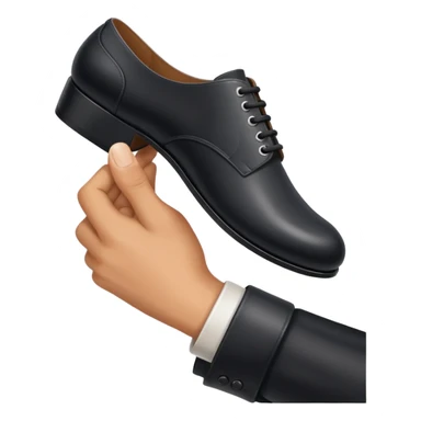 Hand holding a shoe as if it’s about to hit someone  sticker