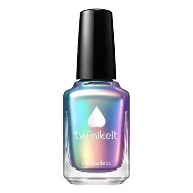 "TwinkledT" on label of  an iridescent nail polish bottle, white lid sticker