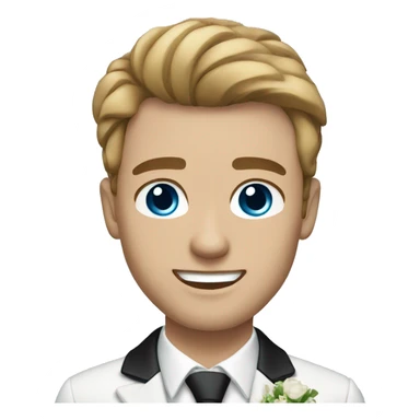 groom with light skin, brown hair and blue eyes sticker