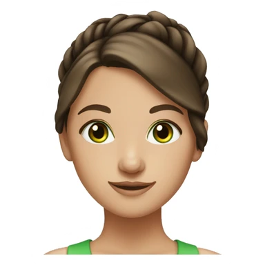 Brunette girl with bun brown hair green eyes sticker