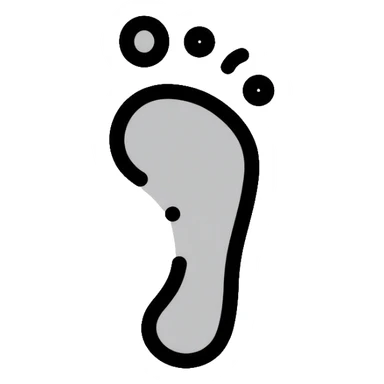 A single small human footprint, representing the first easy step in a journey sticker