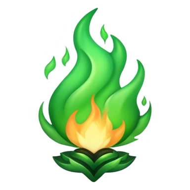 Green flames sticker
