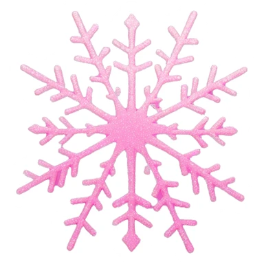 Glittery pink snowflake  sticker