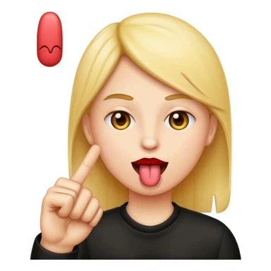 Tongue emoji with middle finger sticker