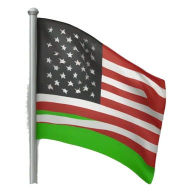 Green black and red American Flag sticker