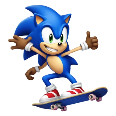 Sonic the Hedgehog on skateboard  sticker