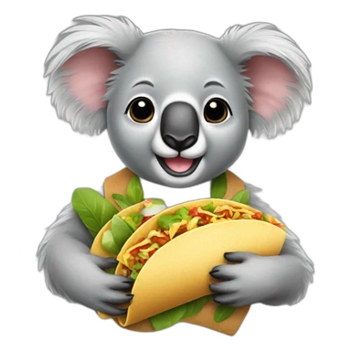 Koala holding a taco sticker