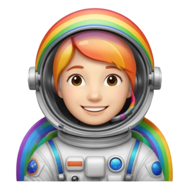 Astronaut with rainbow trail sticker