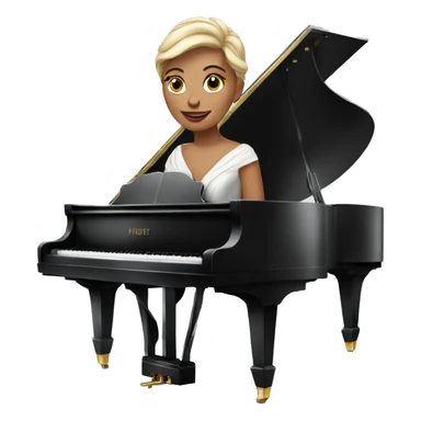 elegant lady in a classy dress playing the grand piano sticker