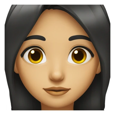 A girl with honey eyes and black hair sticker