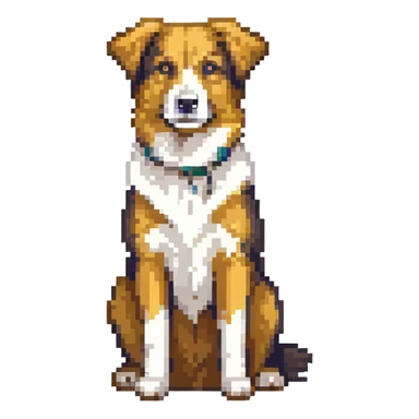 Black and white shepherd dog sitting sticker