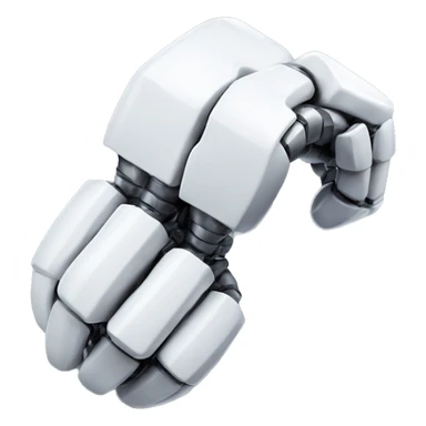Flexing white mechanical cyborg bicep sticker