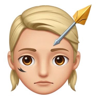 forhead with arrow sticker