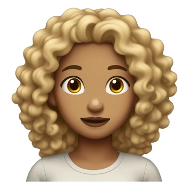 light skin girl with curly hair shrugging  sticker