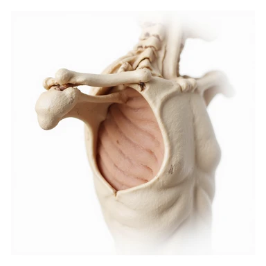 realistic winged scapula pathology, isolated on white background, posterior view, showing scapula protrusion clearly sticker