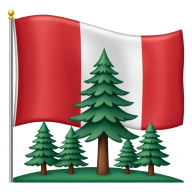 New England flag with a red backgournd white canton and a pine sticker