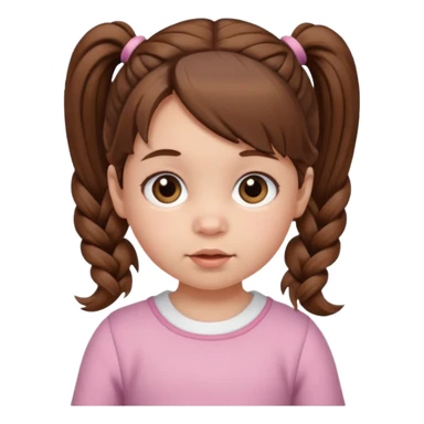 baby girl with brown hair and pigtails sticker