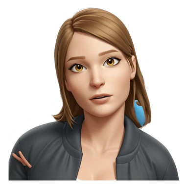 girl with brown hair portrait sticker