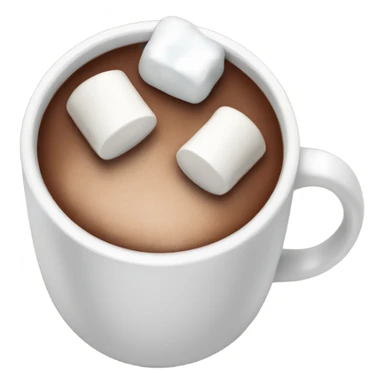 brown hot chocolate mug with marshmallows sticker