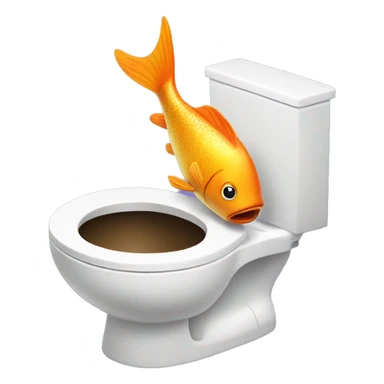 Toilet with a fish in it sticker