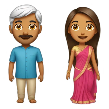 modern north indian couple  sticker