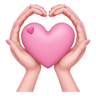 heart hands with pink hearts sticker