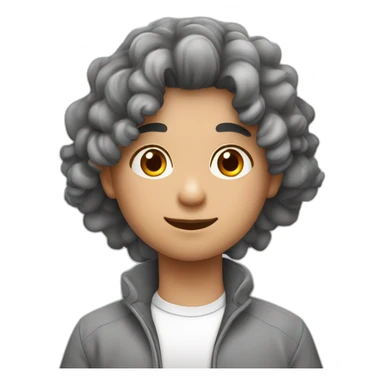 joven pelo gris gordito cocinando sticker