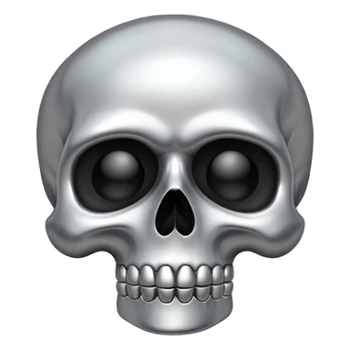 silver chrome scull sticker