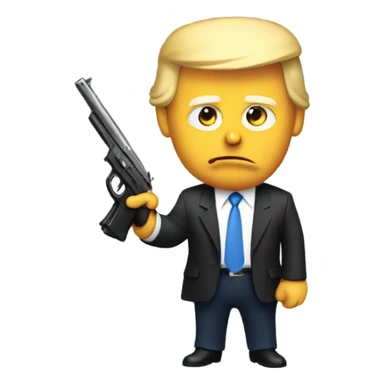 Donal trump with a gun  sticker