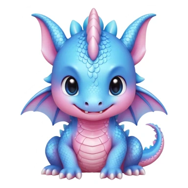 A cute kawaii blushing chibi baby pastel dragon sticker