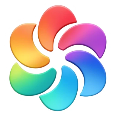 Davinci resolve "Power grades" shape, glossy iconm (rainbow colors) sticker