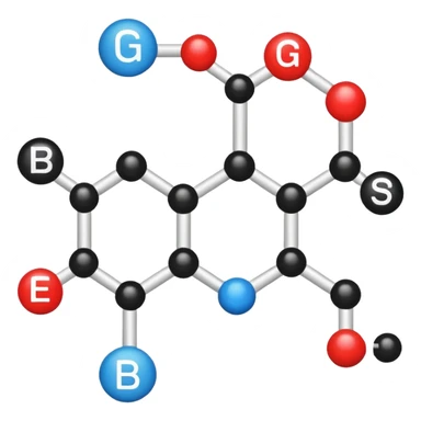 glucose chemical structure with bluetooth icon on the top right as a superscript. sticker