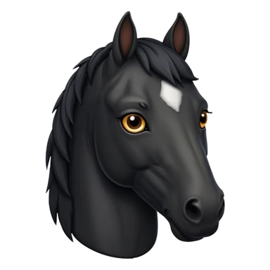 Black horse face sticker