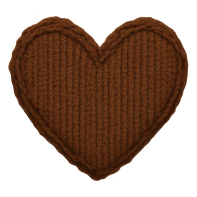 Brown knitted heart sticker