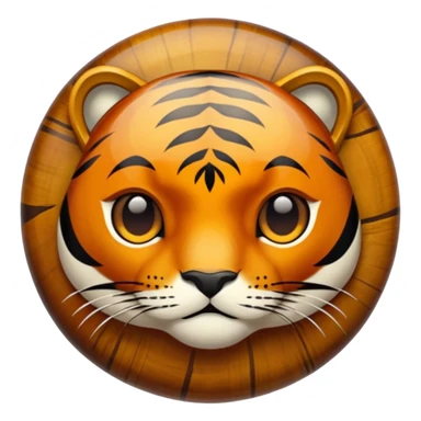 "Tiger's eye" chatoyant gemstone crystal brown and dark orange sticker