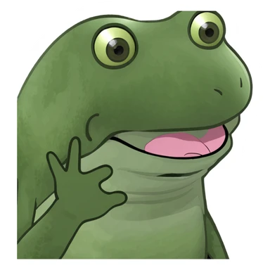 tongue out with hands to the side￼ sticker