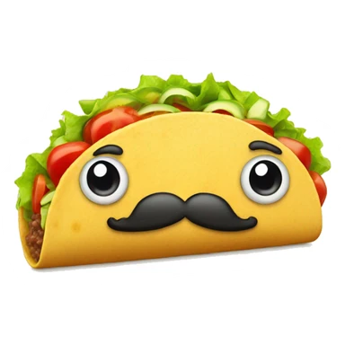 Taco with big mustache and eyes  sticker