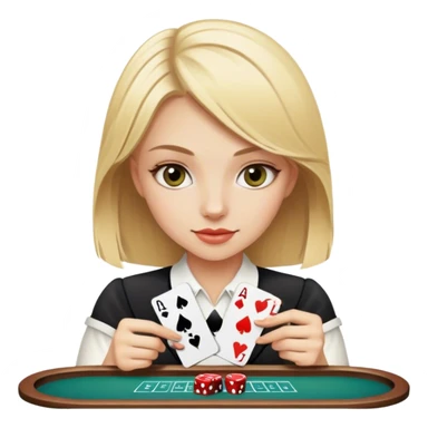 Blonde girl playing blackjack sticker