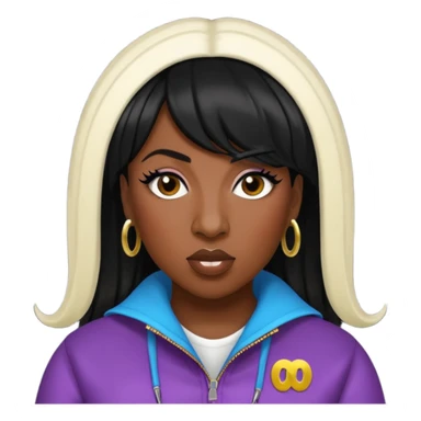 Missy Elliott with black hair sticker