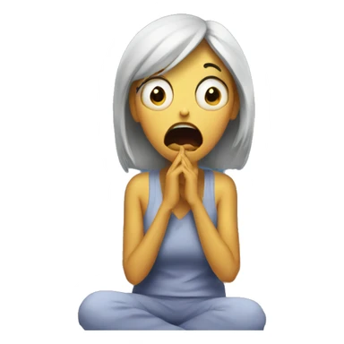 Horrified lady watching t v  sticker