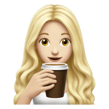 Blonde long hair pale girl enjoying coffee  sticker
